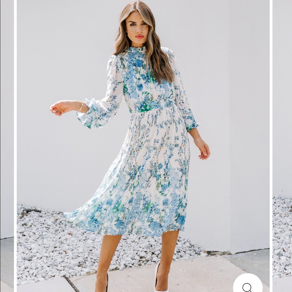 Vici Temple FloralRuffle Midi Dress